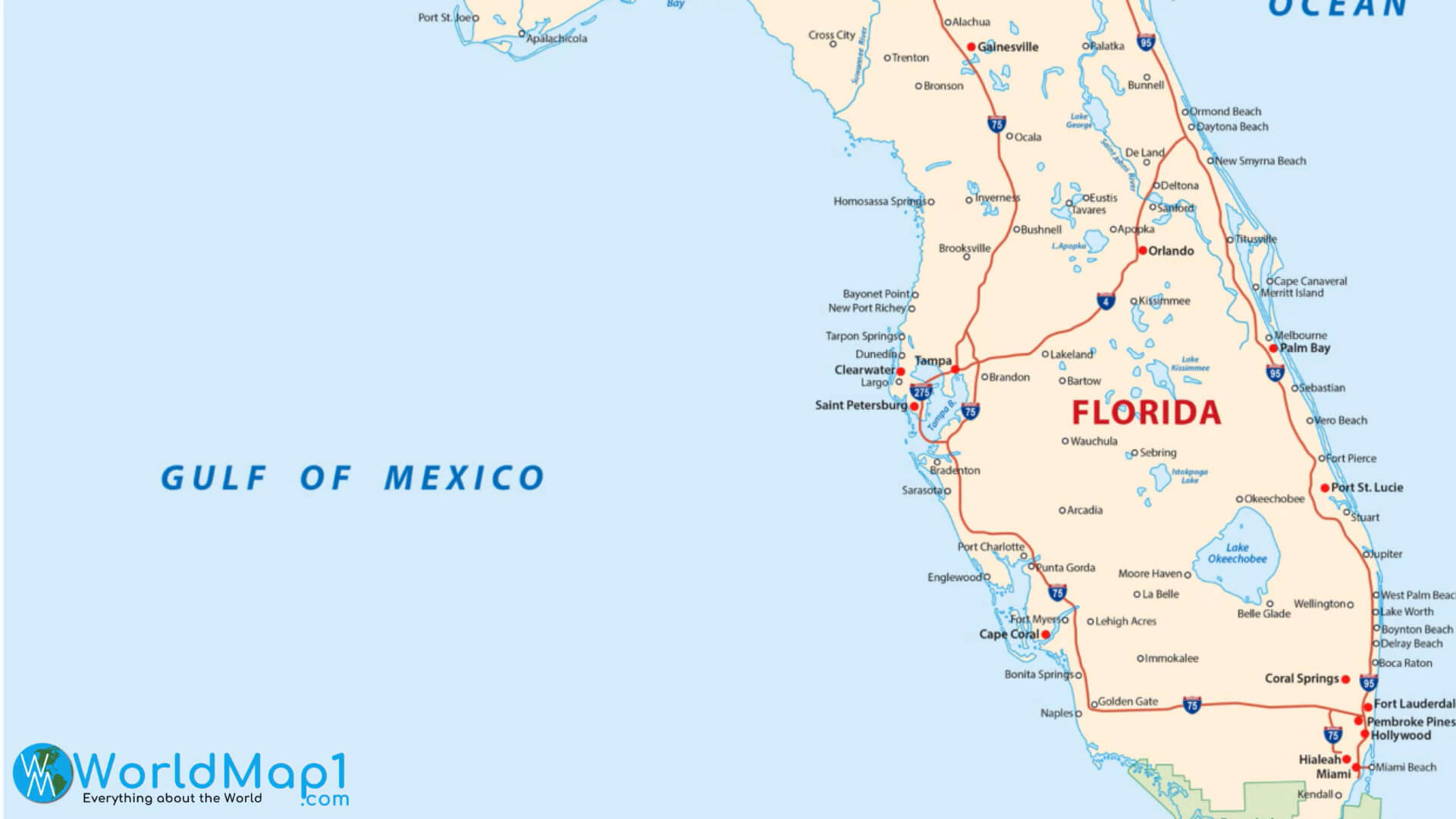 Florida Interstate Highways Map